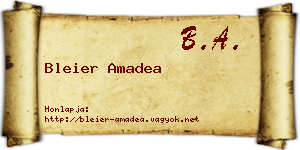 Bleier Amadea névjegykártya